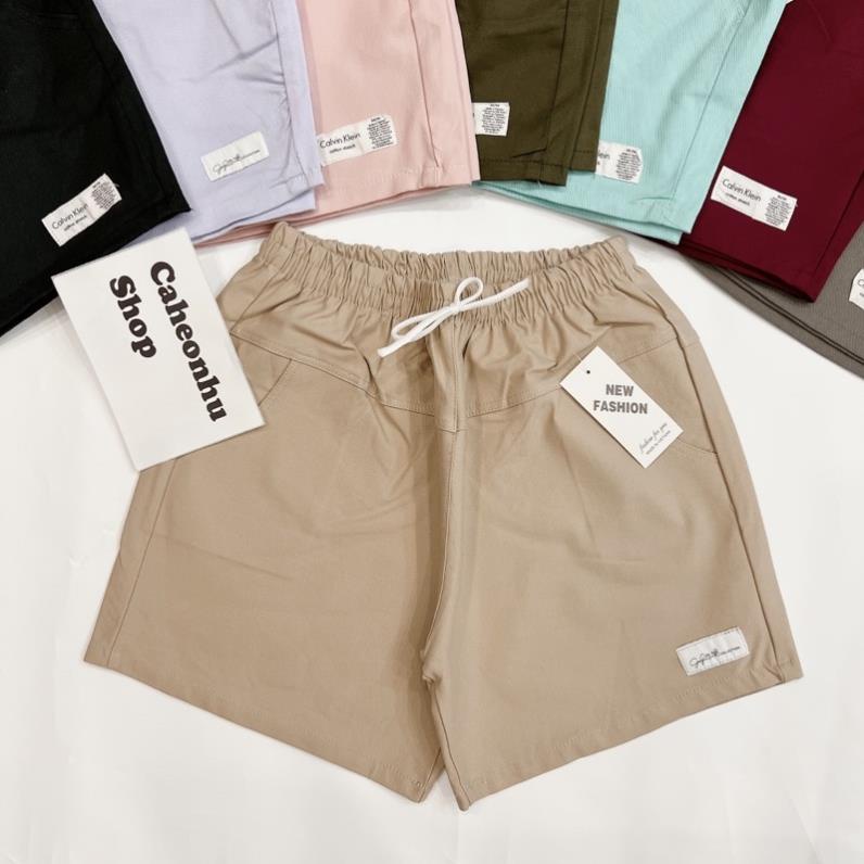 Quần đùi nữ vải kaki lưng thun co giãn thoải mái | BigBuy360 - bigbuy360.vn