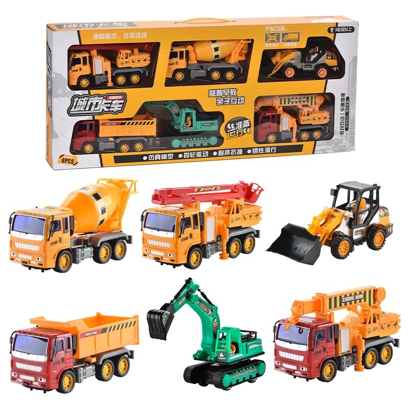 HOẢ TỐC Set 6 xe đồ chơi cỡ lớn, set 6 xe cảnh sát, set 6 xe cứu hoả, set 6 xe công trình, set 6 xe môi trường