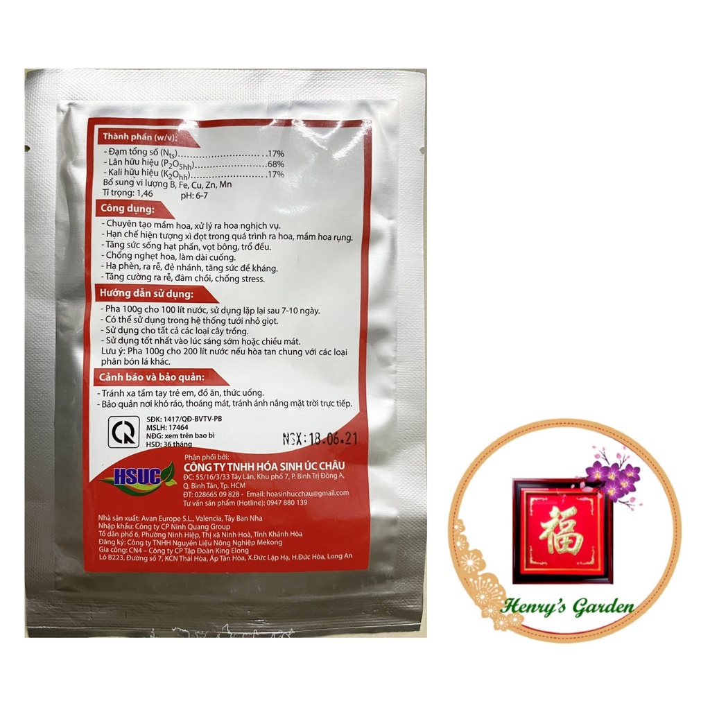 Kích hoa tạo mầm Terragel NPK 17-68-17 - #666# 100g