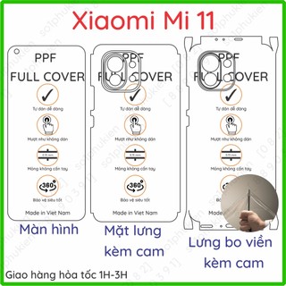 Dán PPF Xiaomi Mi 11 / Mi 11 pro loại bóng, nhám dành cho màn hình, mặt lưng , mặt lưng full viền