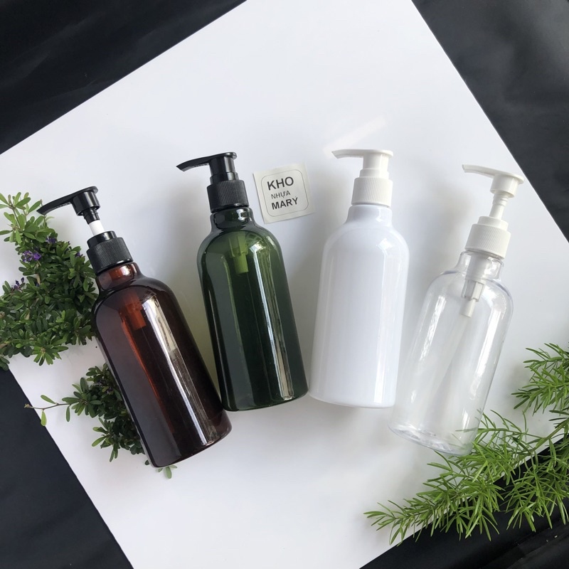 CHAI NHỰA NÂU Chiết mĩ phẩm vòi nhấn nhỏ giọt 300ml / 250ml / 200ml / 150ml / 100ml - Bình nhựa rỗng đựng dầu gội