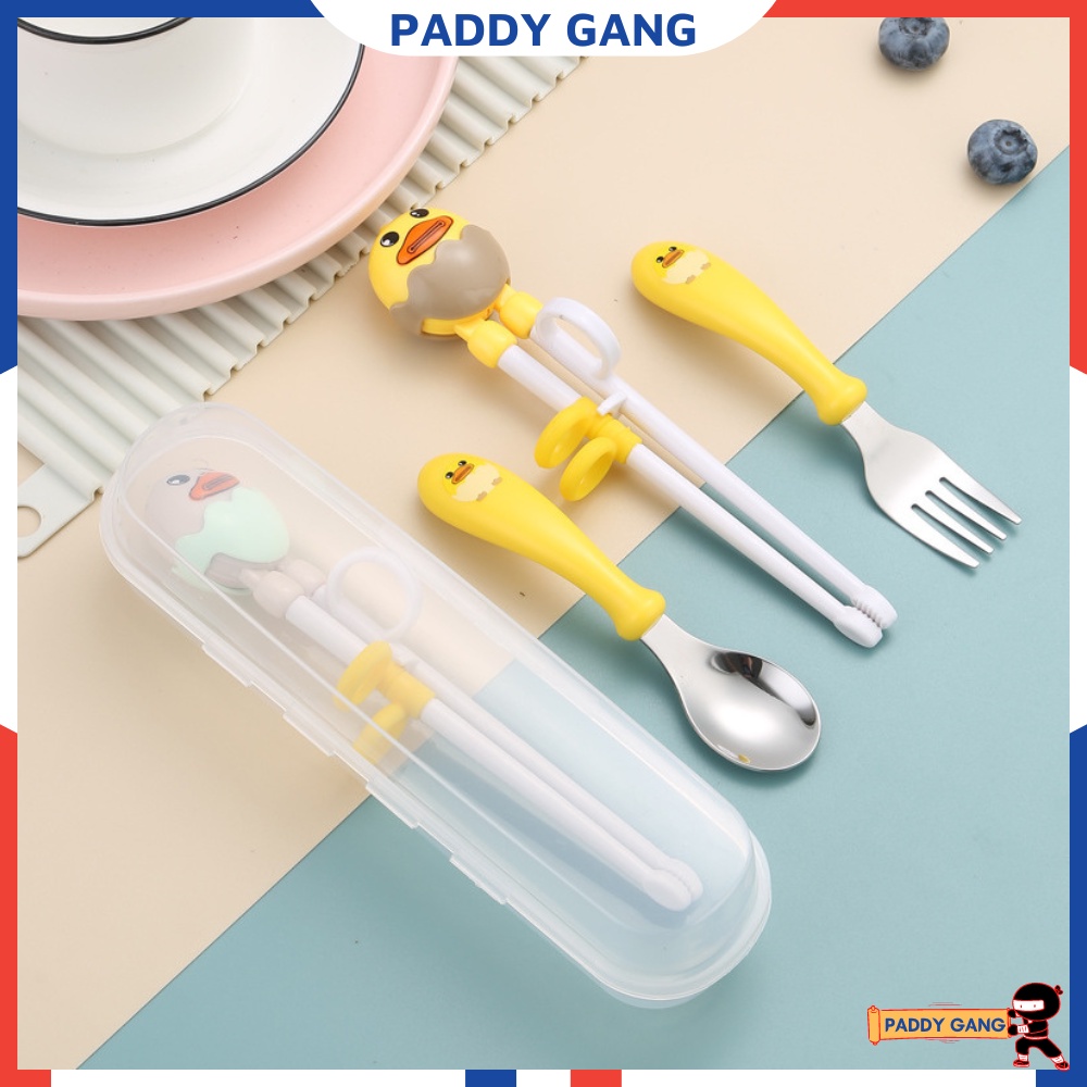 Bộ Thìa Dĩa Đũa Tập Ăn An Toàn Cho Bé, Đũa Ăn Dặm Xỏ Ngón Tập Gắp Cho Trẻ Em, Thìa Dĩa Tập Xúc Bằng Inox 304 Không Gỉ