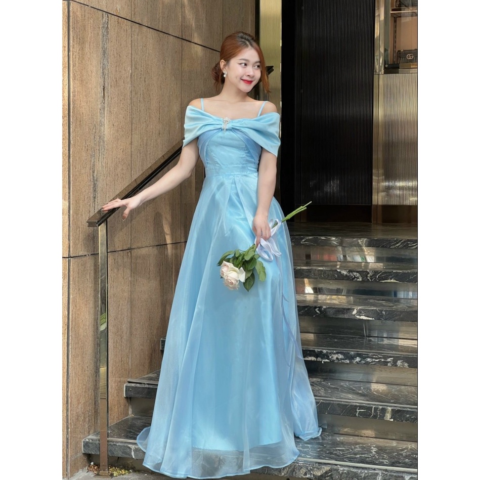 Đầm maxi cô dâu đi tiệc cưới siêu sang - Mua váy dạ hội dáng dài đẹp