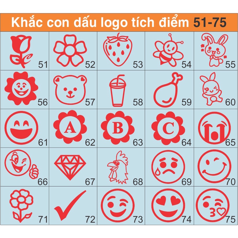 Khắc con dấu logo tích điểm (51-75)