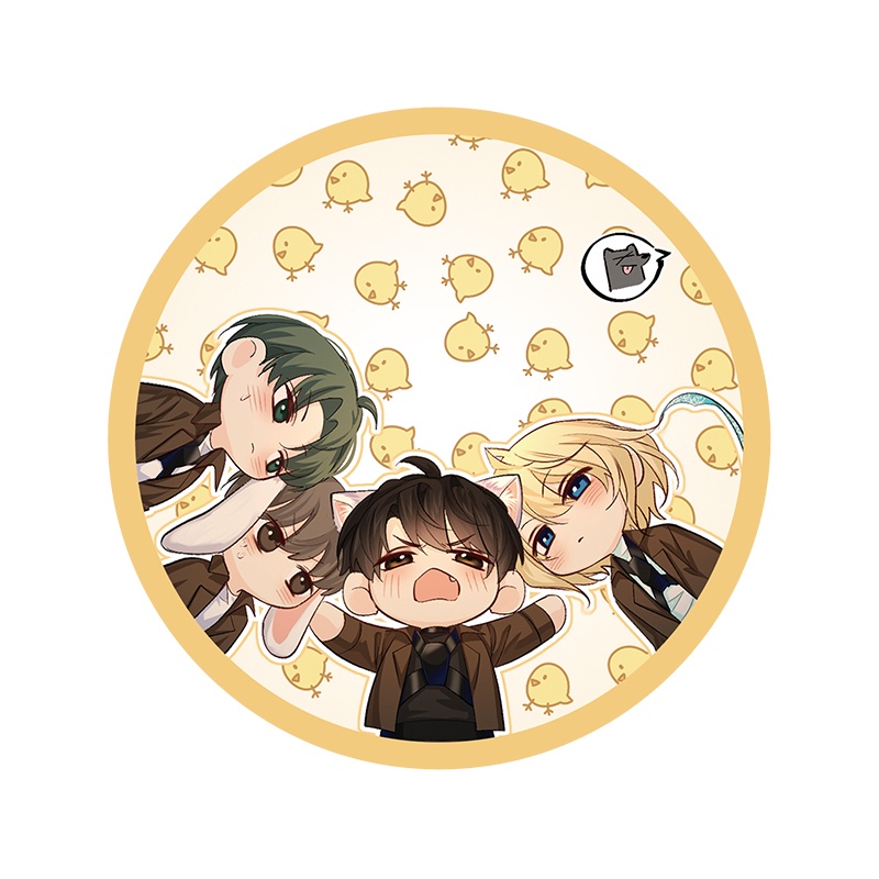 Huy hiệu IN HÌNH NHÂN NGƯ HÃM LẠC BL manhua chibi xinh xắn