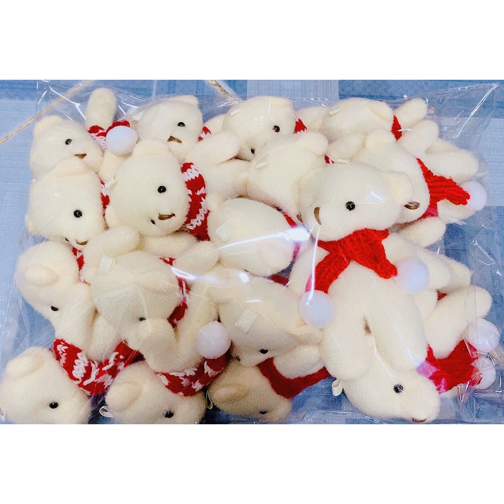Gấu bông Noel 8cm trang trí,làm quà tặng, trang trí hộp quà
