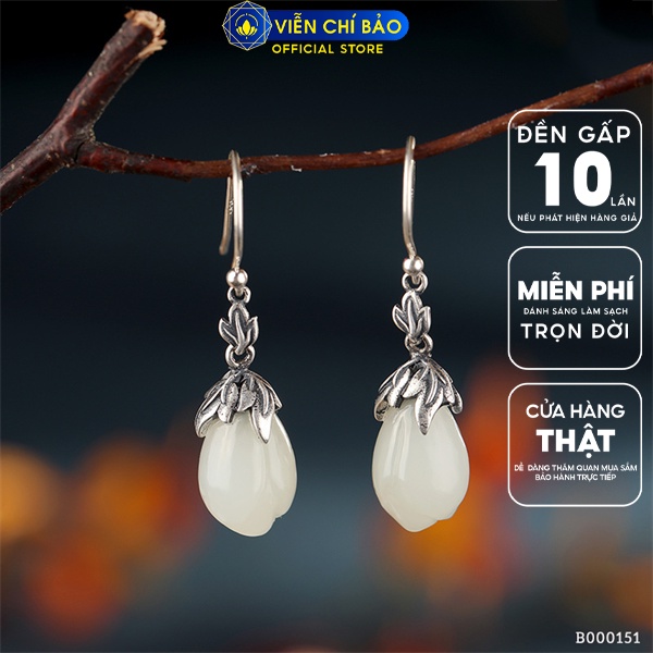 Bông tai hoa ngọ c lan chất liệu bạc Thái 925 thời trang phụ kiện trang sức nữ Viễn Chí Bảo B000151