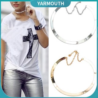 Vòng cổ choker kim loại mạ vàng / bạc hình khoen tròn