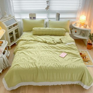 Bộ chăn chần hè cotton bèo mây,set 5 móne