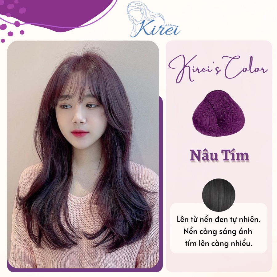 Thuốc Nhuộm Tóc Màu NÂU TÍM Không Cần Tẩy | Kirei Hair, Kireihairs, KIREIHAIR