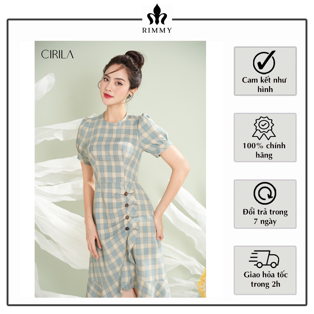 Đầm thiết kế caro xanh dịu dàng [CIRILA BY RIMMY]