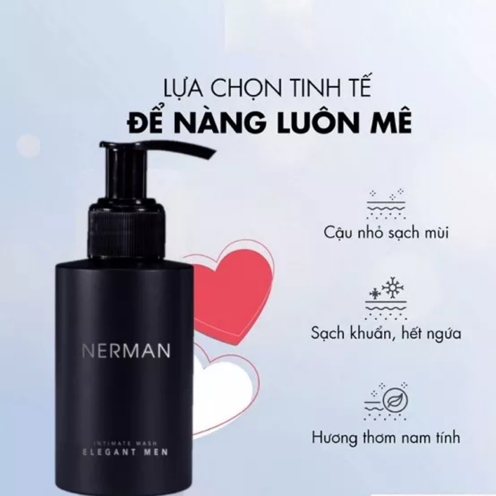 Dung Dịch Vệ Sinh Nam Nerman Elegant Men Hương Nước Hoa Cao Cấp Khử Khuẩn Khử Mùi Hôi Khô Thoáng Thơm Lâu