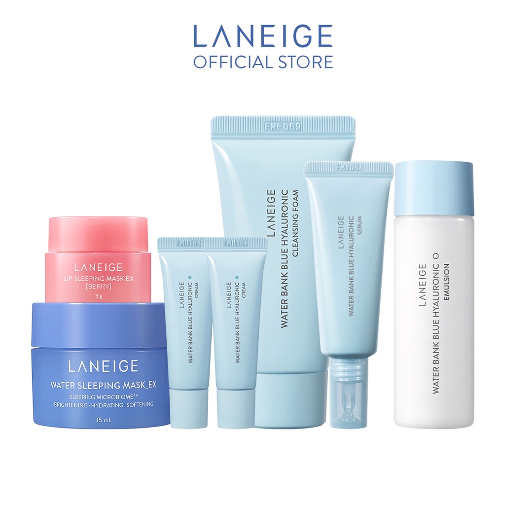 [HB gift' Bộ quà tặng làm sạch và dưỡng ẩm Laneige Water Bank Blue HA 118ml