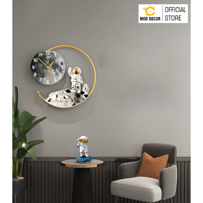 Đồng hồ treo tường trang trí có đèn, tráng gương MOD Decor PHI HÀNH GIA mã 21144, Lianzhang JJT