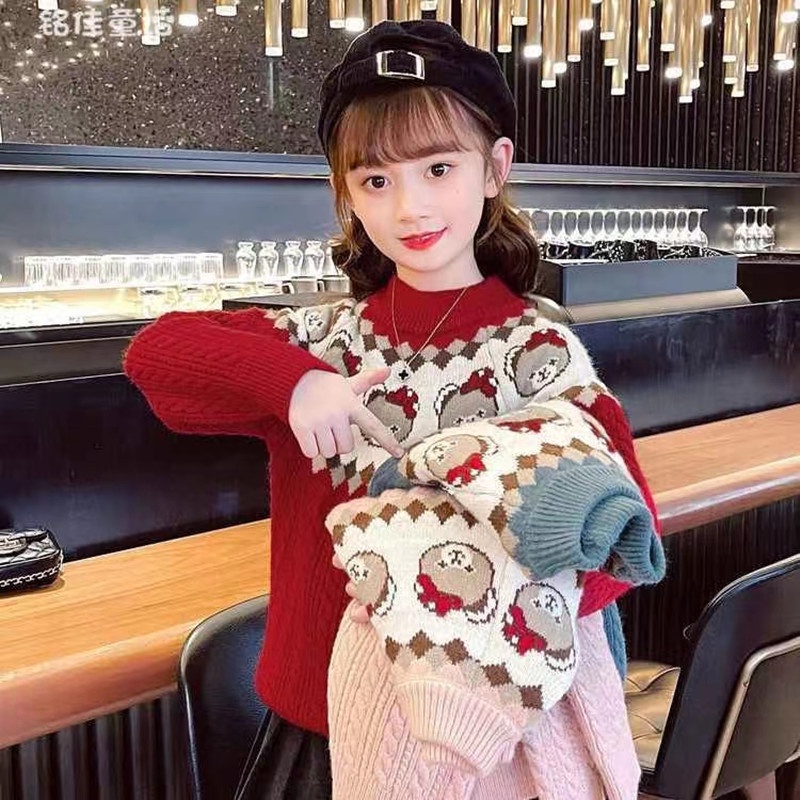 Áo sweater IQ ANGEL dệt kim thời trang cho bé trai/ bé gái