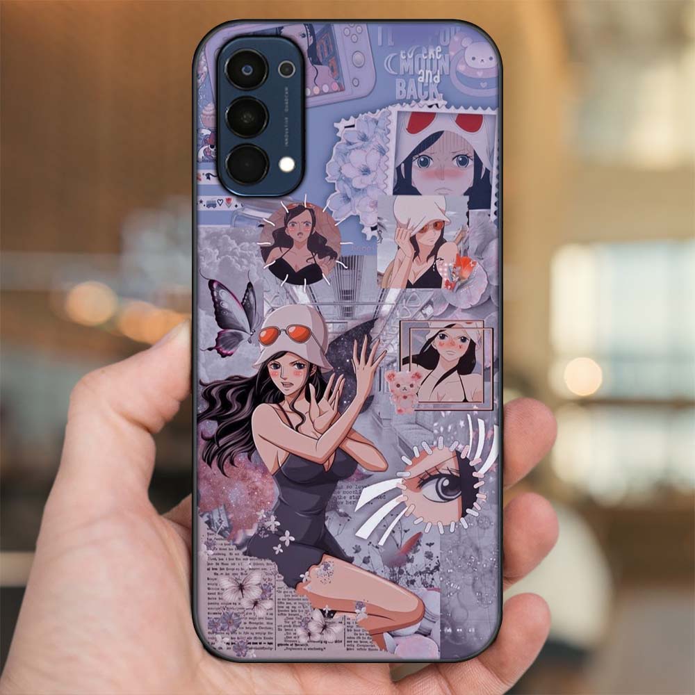 Ốp lưng Oppo Reno 4 viền đen in hình Nico Robin One Piece Đảo Hải Tặc