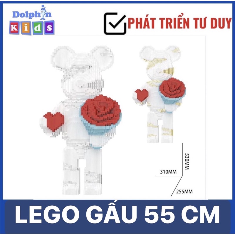 Lego Ghép Hình Mô Hình Gấu Bearick Size Đại 55Cm Màu Mới ( Sẵn Hàng)