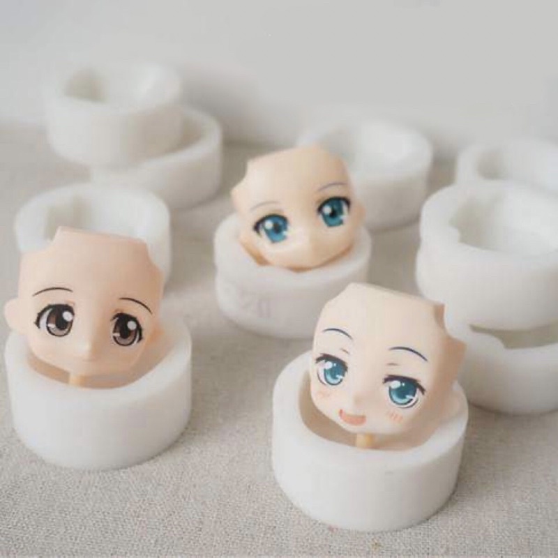 Khuôn nendoroid silicone mặt chibi làm tượng đất sét