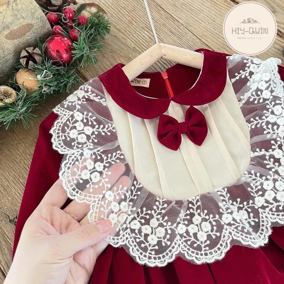 Váy nhung đỏ cho bé cực sang chảnh mặc Noel ,Tết