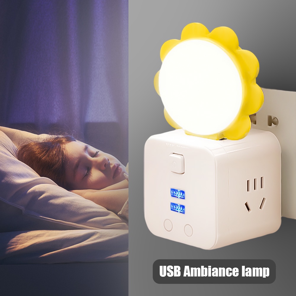 Đèn LED Đọc Sách Bảo Vệ Mắt Tiết Kiệm Năng Lượng Hình Hoa Hướng Dương Cổng USB