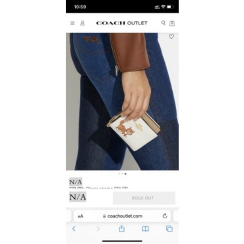 Ví C0a**ch Snap Wallet With Dancing Kitten siêu đẹp