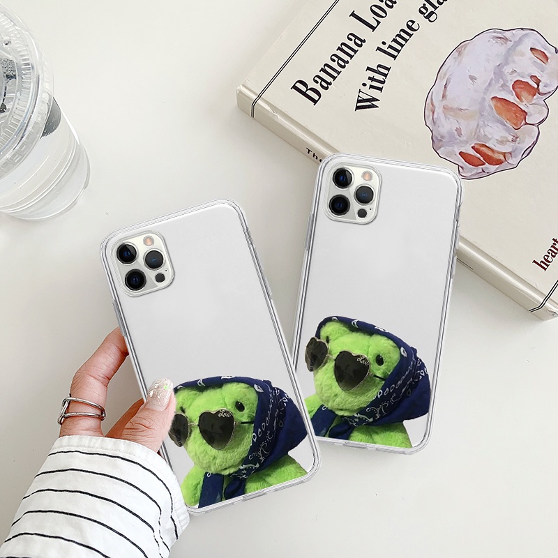 Ốp bảo vệ cam iphone ếch xanh trùm khăn dễ thương cạnh vuông cho 6/6splus/7/7plus/8/8plus/x/xr/xs/11/12/13/14/pro/max