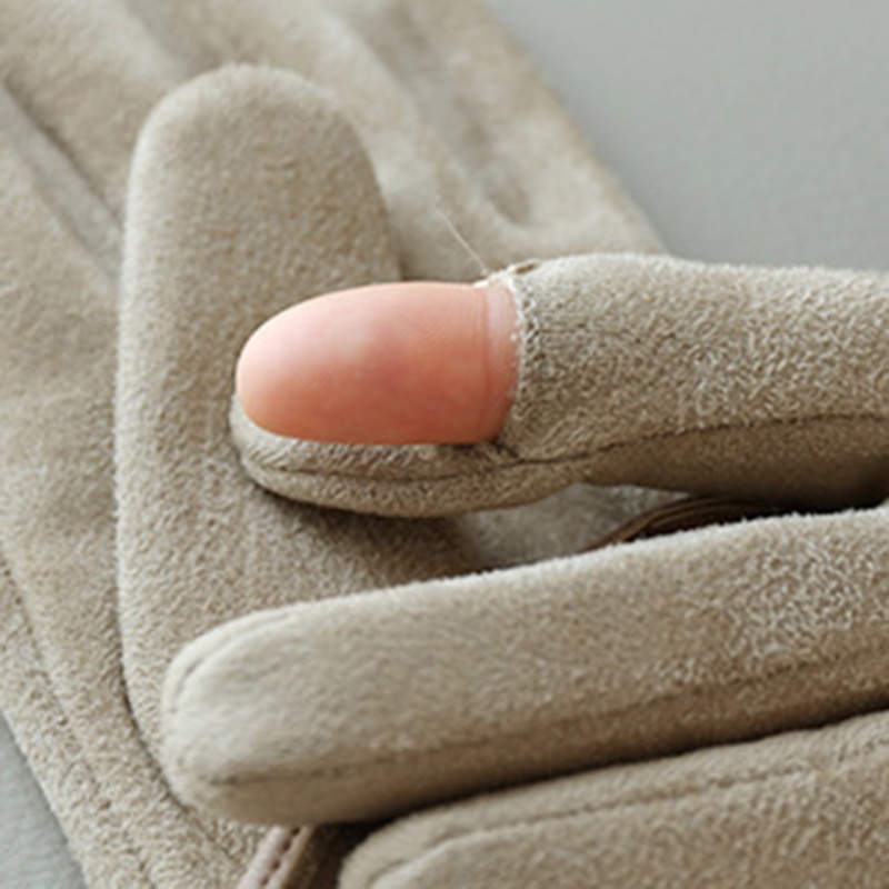 Găng Tay Da Lộn Phối Nhung Ấm Áp Nhiều Màu Sắc Thời Trang Mùa Đông Cho Nữ m9v