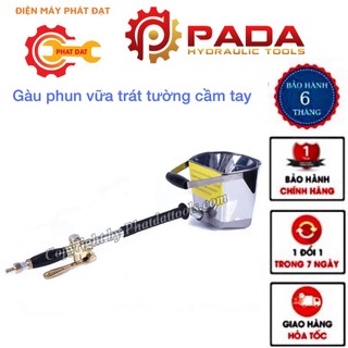 Gàu phun vữa trát tường cầm tay-Gầu phun vữa inox dùng khí nén