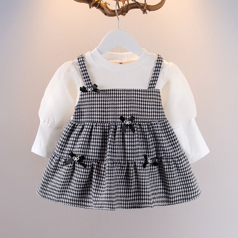 Đầm Dài Tay Thiết Kế Dễ Thương Dành Cho Bé Gái 0-4 Tuổi