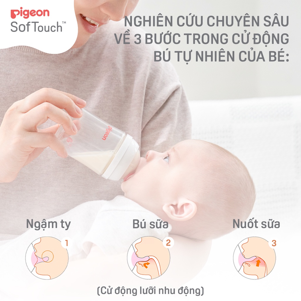 Bình sữa Pigeon PPSU Plus thế hệ III phiên bản Nhật hình Gà Con 160ml/ 240ml