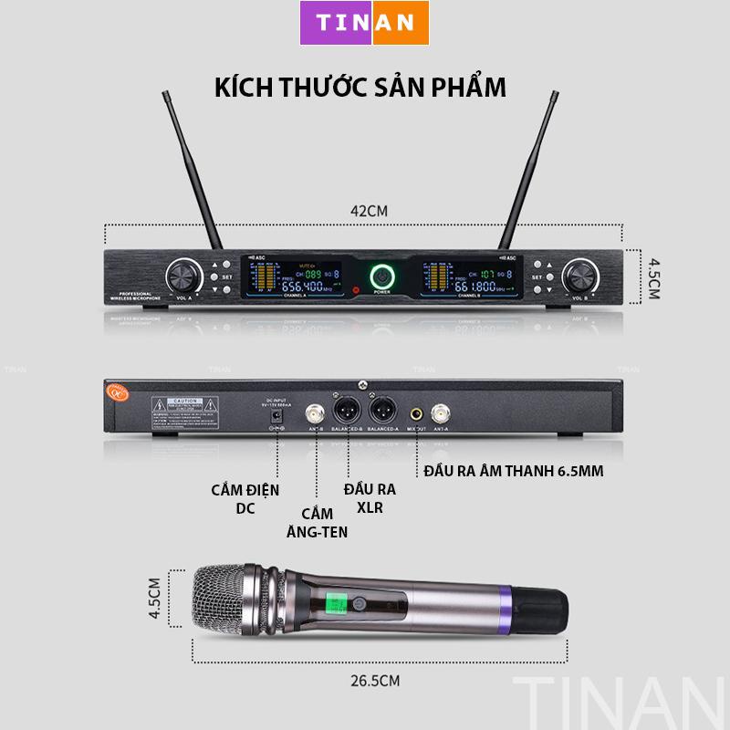 Bộ Micro Không Dây Hát Karaoke Tại Nhà MB02, Chống Nhiễu, Chống Hú