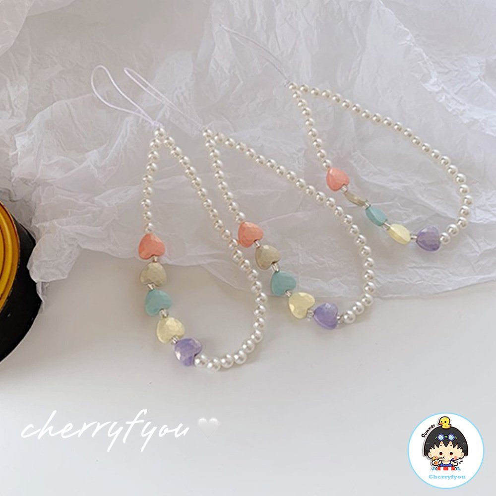 Dây Đeo Điện Thoại Dạng Chuỗi Hạt Ngọc Trai Chống Thất Lạc Cho Nữ