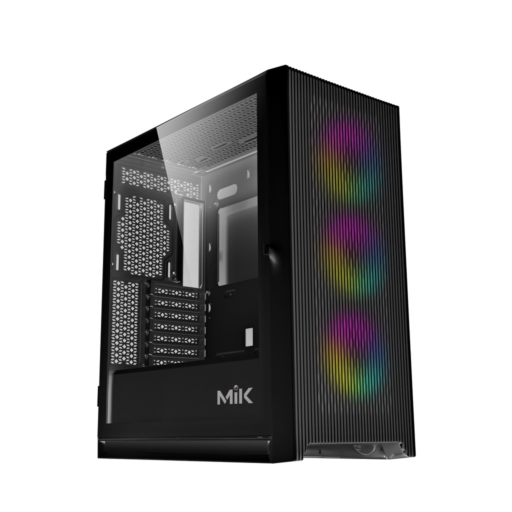 Vỏ Case MIK STORM 360 BLACK 3FA (KÈM 3 FAN ARGB VÀ HUB REMOTE SYNC)