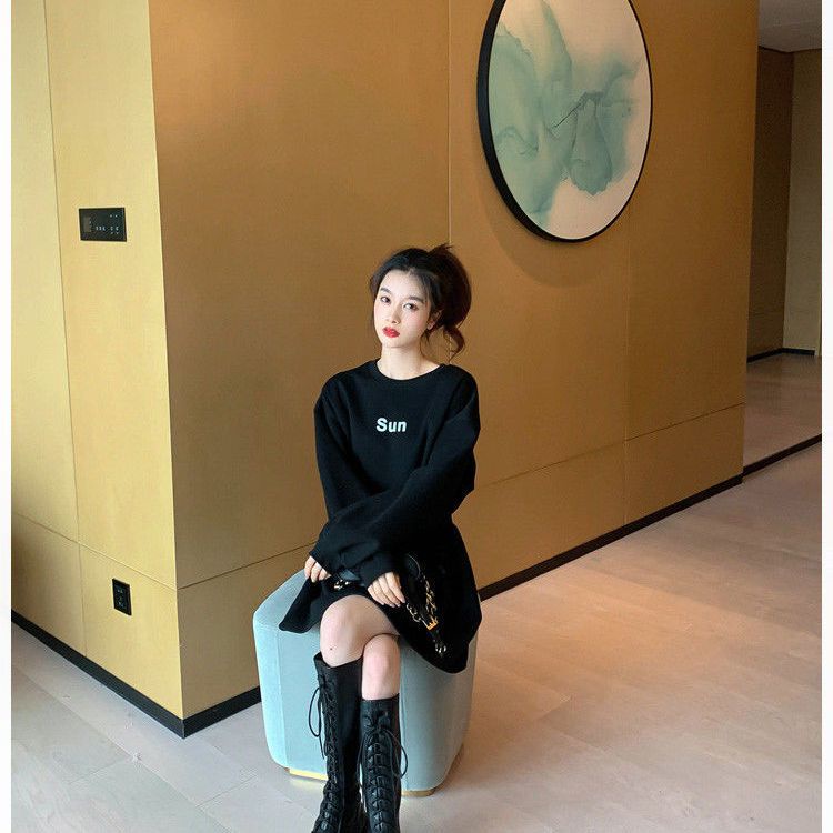 Áo Khoác Thun Dáng Rộng Thời Trang Thu Đông Hàn Quốc 2021