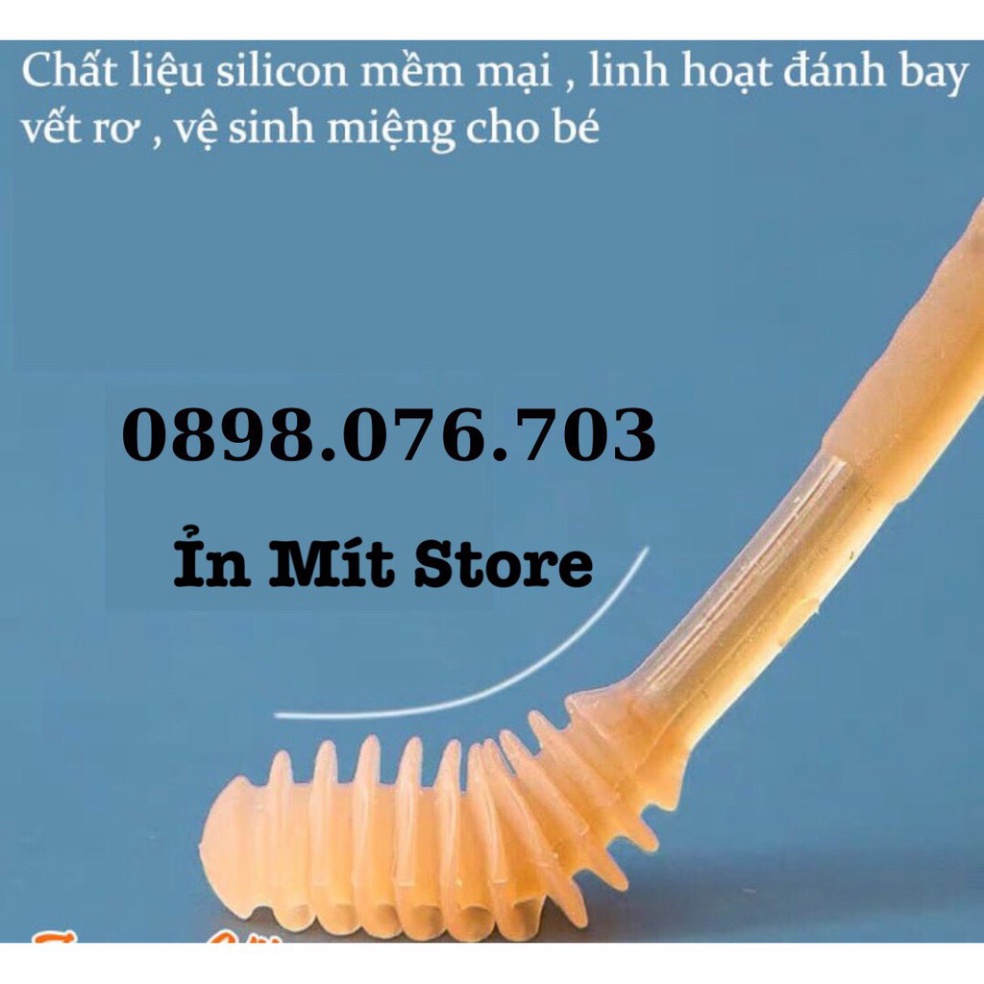 Sét Rơ Lưỡi + Bàn Chải Silicon Cho Bé 0-18 THÁNG -Chính Hãng