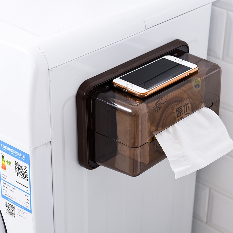 Hộp Đựng Khăn Giấy Gắn Tủ Lạnh Trong Suốt Hút Nam Châm Chắc Chắn