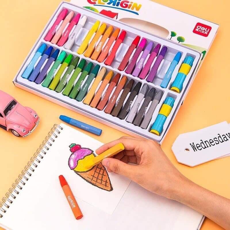 Bút sáp dầu 36 màu cho bé chính hãng Deli
