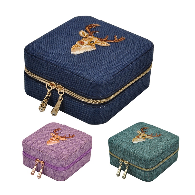 Hộp Đựng Trang Sức Đa Năng Bằng Vải Lanh Kiểu Dáng Mới