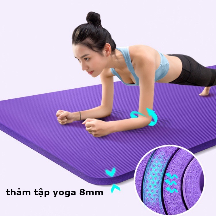 Thảm yoga chống trượt  8mm  Miniso NBR chất liệu an toàn, chất lượng cao