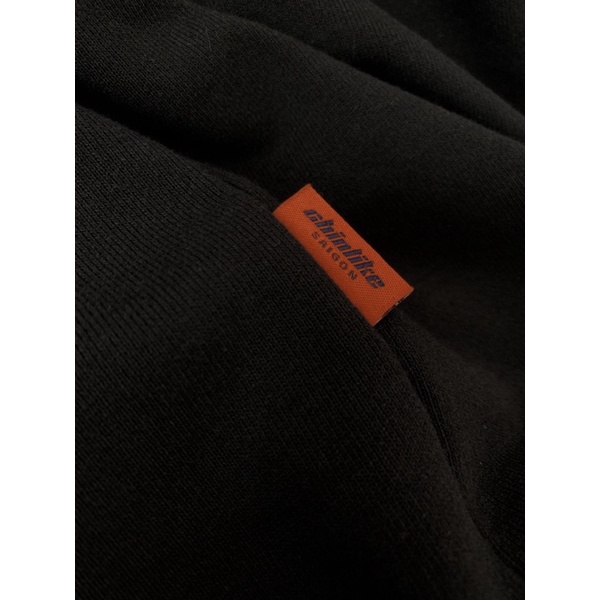 CHINLIKE - BLACK BOXY HOODIE-Áo khoác nỉ cotton 400gsm