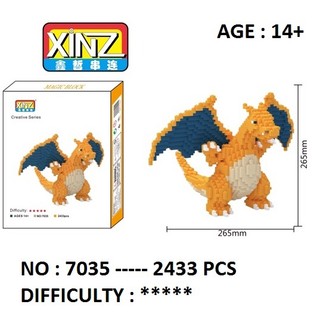 Non-lego 3d lắp ráp pokemon charizard 2433 chi tiết