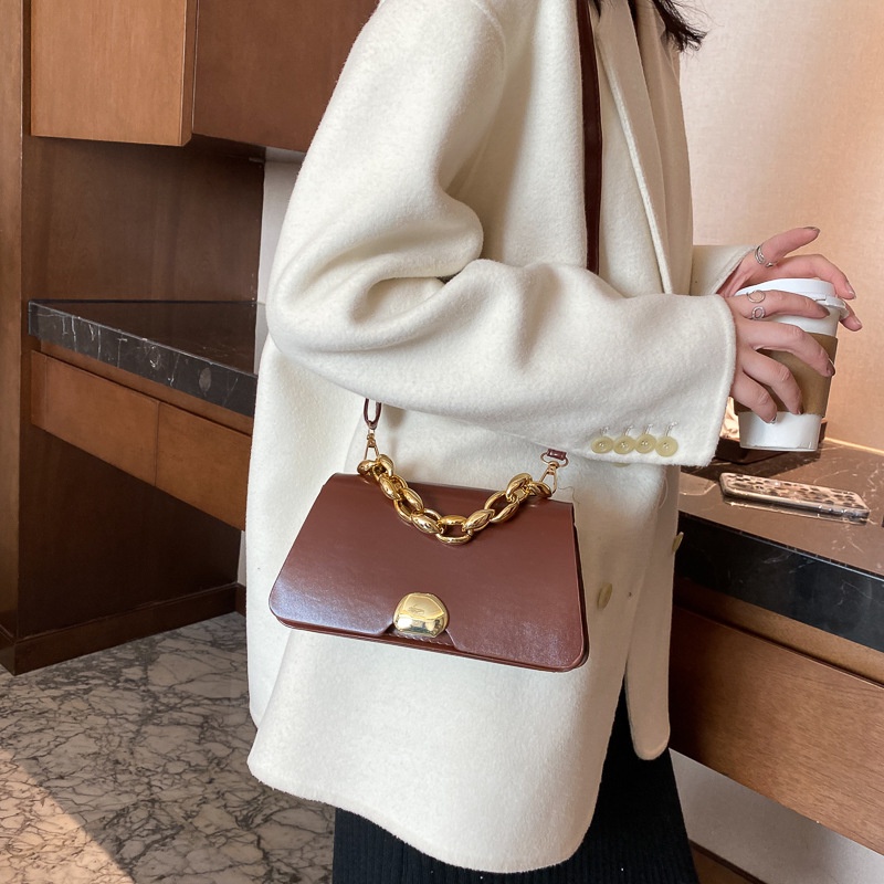 Mischa Túi Đeo Vai Da PU Màu Trơn Phong Cách Phương Tây Thời Trang Cho Nữ