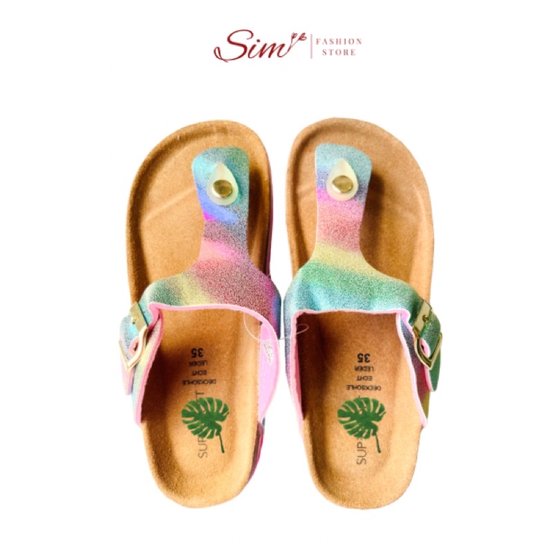 Dép đế trấu Birken bé gái kẹp ngón đế bằng thoải mái Sim Fashion ảnh thật giá tốt