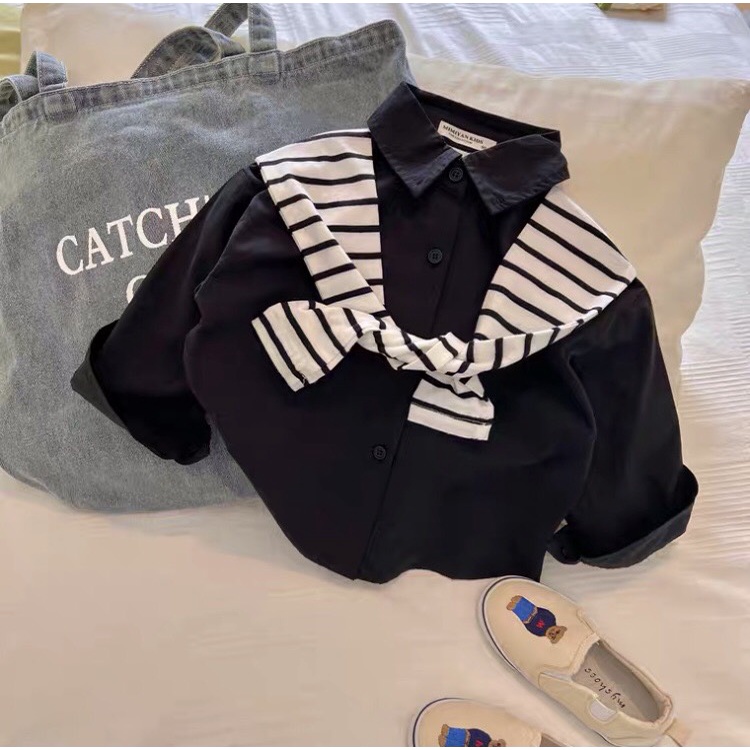 Áo Sơ Mi Korean Trẻ Em Cho Bé Trai Và Bé Gái Phong Cách Độc Lạ Chất Liệu Vải Đũi Thoáng Mát Chaarlie.store