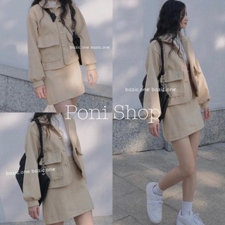 Set Bộ Nữ, Set Áo Croptop Mix Chân Váy Cúc Ngọc Chất Dạ Phong Cách Hàn Quốc Sang Chảnh