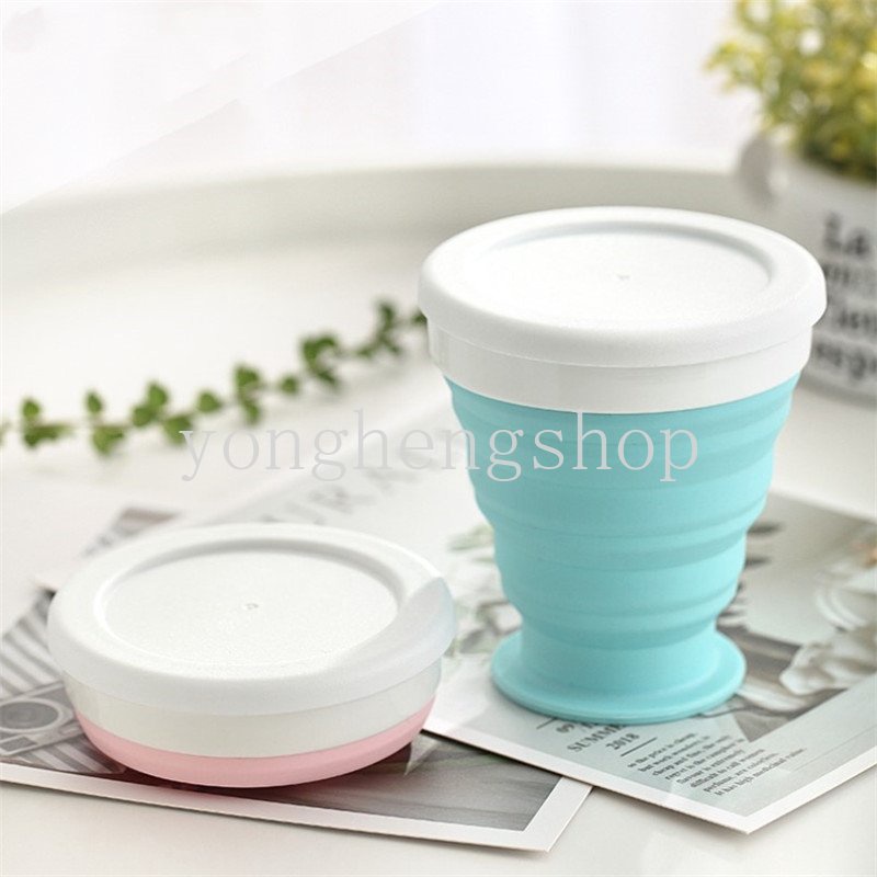 Cốc Uống Nước Silicone 200 / 350ml Có Thể Gấp Gọn Tiện Dụng Mang Theo Du Lịch Cắm Trại