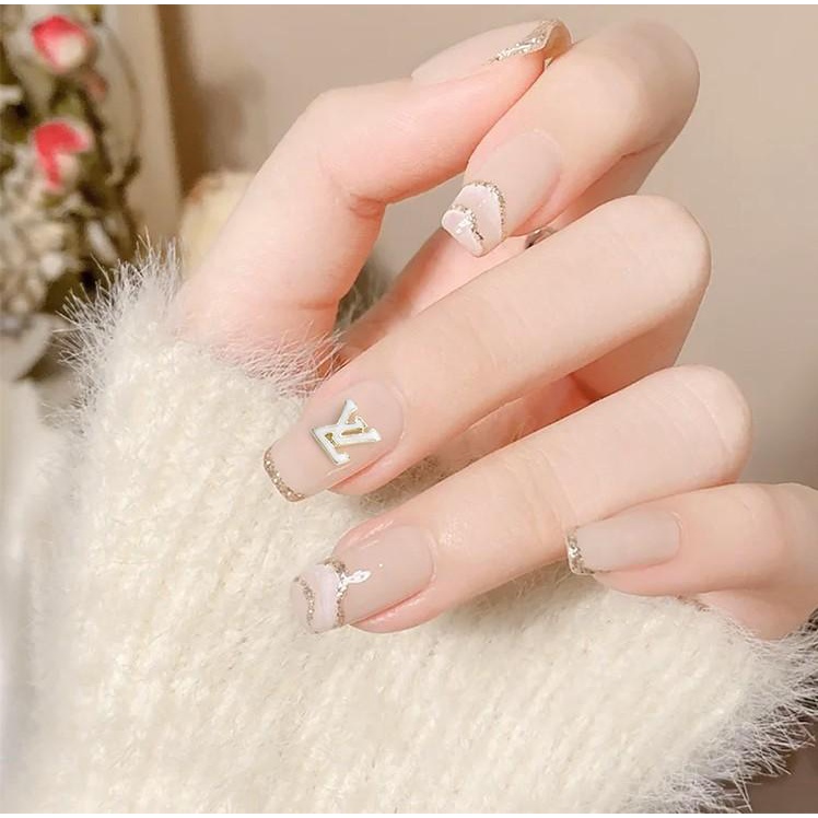 Charm Kim Loại Thương Hiệu Cao Cấp Trắng Đen Trang Trí Móng CA