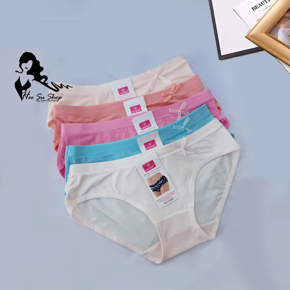 Set 5 Quần lót nữ lưng thấp, quần lót cotton kháng khuẩn đẹp sexy co dãn 4 chiều mặc thoải mái mã 2300, size 30-40kg