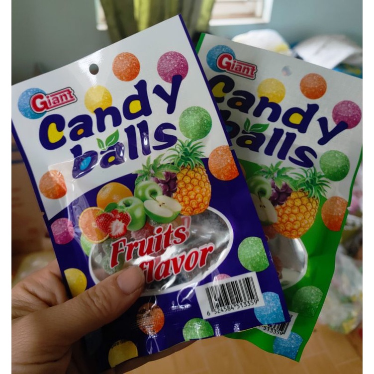 sỉ 1 bịch 20gói kẹo gum hoa quả candy balls