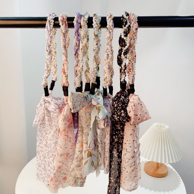 Băng Đô Cài Tóc Đính Hoa Và Ngọc Trai Thời Trang Mùa Hè Hàn Quốc 2023